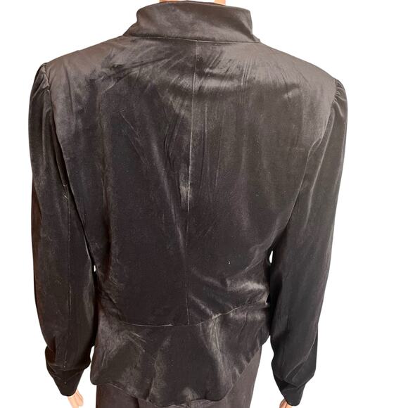 Amaryllis Velvet Jacket Large New With Tags! Peplum Hem Pearl Buttons Luxe Glam - Picture 3 of 5